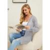 image:imageGRECERELLE Lightweight Cardigan Sweaters for Women Crochet Knit Open Front Long Sleeve Loose Casual Boho Summer Beach CoverupGray