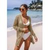 image:imageGRECERELLE Lightweight Cardigan Sweaters for Women Crochet Knit Open Front Long Sleeve Loose Casual Boho Summer Beach CoverupKhaki