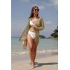 image:imageGRECERELLE Lightweight Cardigan Sweaters for Women Crochet Knit Open Front Long Sleeve Loose Casual Boho Summer Beach CoverupKhaki