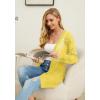 image:imageGRECERELLE Lightweight Cardigan Sweaters for Women Crochet Knit Open Front Long Sleeve Loose Casual Boho Summer Beach CoverupLemon Yellow
