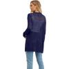 image:imageGRECERELLE Lightweight Cardigan Sweaters for Women Crochet Knit Open Front Long Sleeve Loose Casual Boho Summer Beach CoverupNavy Blue
