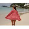 image:imageGRECERELLE Lightweight Cardigan Sweaters for Women Crochet Knit Open Front Long Sleeve Loose Casual Boho Summer Beach CoverupOrange Red