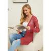 image:imageGRECERELLE Lightweight Cardigan Sweaters for Women Crochet Knit Open Front Long Sleeve Loose Casual Boho Summer Beach CoverupOrange Red
