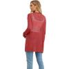 image:imageGRECERELLE Lightweight Cardigan Sweaters for Women Crochet Knit Open Front Long Sleeve Loose Casual Boho Summer Beach CoverupOrange Red