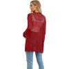 image:imageGRECERELLE Lightweight Cardigan Sweaters for Women Crochet Knit Open Front Long Sleeve Loose Casual Boho Summer Beach CoverupRed