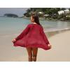 image:imageGRECERELLE Lightweight Cardigan Sweaters for Women Crochet Knit Open Front Long Sleeve Loose Casual Boho Summer Beach CoverupRed