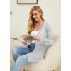 image:imageGRECERELLE Lightweight Cardigan Sweaters for Women Crochet Knit Open Front Long Sleeve Loose Casual Boho Summer Beach CoverupSilver Gray