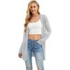 image:imageGRECERELLE Lightweight Cardigan Sweaters for Women Crochet Knit Open Front Long Sleeve Loose Casual Boho Summer Beach CoverupSilver Gray