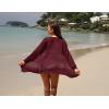 image:imageGRECERELLE Lightweight Cardigan Sweaters for Women Crochet Knit Open Front Long Sleeve Loose Casual Boho Summer Beach CoverupWine Red