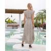 image:imageGRECERELLE 2026 Womens Spring Summer Boho Floral Print VNeck Faux Wrap Maxi Dress for Wedding Guest Graduation Party03 Fp Floret Coffee