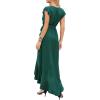 image:imageGRECERELLE 2026 Womens Spring Summer Boho Floral Print VNeck Faux Wrap Maxi Dress for Wedding Guest Graduation Party04 Dark Green