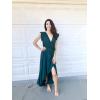 image:imageGRECERELLE 2026 Womens Spring Summer Boho Floral Print VNeck Faux Wrap Maxi Dress for Wedding Guest Graduation Party04 Dark Green