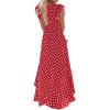 image:imageGRECERELLE 2026 Womens Spring Summer Boho Floral Print VNeck Faux Wrap Maxi Dress for Wedding Guest Graduation Party09 Polka Dotsred