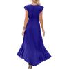 image:imageGRECERELLE 2026 Womens Spring Summer Boho Floral Print VNeck Faux Wrap Maxi Dress for Wedding Guest Graduation Party11 Royal Blue