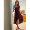 image:imageGRECERELLE 2026 Womens Spring Summer Boho Floral Print VNeck Faux Wrap Maxi Dress for Wedding Guest Graduation Party12 Polka Dotsred Black