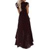 image:imageGRECERELLE 2026 Womens Spring Summer Boho Floral Print VNeck Faux Wrap Maxi Dress for Wedding Guest Graduation Party12 Polka Dotsred Black