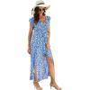 image:imageGRECERELLE 2026 Womens Spring Summer Boho Floral Print VNeck Faux Wrap Maxi Dress for Wedding Guest Graduation Party16 Fp Cherryblossomblue