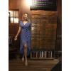 image:imageGRECERELLE 2026 Womens Spring Summer Boho Floral Print VNeck Faux Wrap Maxi Dress for Wedding Guest Graduation Party18 Polka Dotsroyal Blue