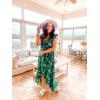 image:imageGRECERELLE 2026 Womens Spring Summer Boho Floral Print VNeck Faux Wrap Maxi Dress for Wedding Guest Graduation Party19 Fp Dark Green