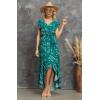 image:imageGRECERELLE 2026 Womens Spring Summer Boho Floral Print VNeck Faux Wrap Maxi Dress for Wedding Guest Graduation Party19 Fp Dark Green