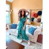 image:imageGRECERELLE 2026 Womens Spring Summer Boho Floral Print VNeck Faux Wrap Maxi Dress for Wedding Guest Graduation Party19 Fp Dark Green