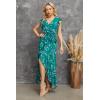 image:imageGRECERELLE 2026 Womens Spring Summer Boho Floral Print VNeck Faux Wrap Maxi Dress for Wedding Guest Graduation Party19 Fp Dark Green