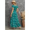 image:imageGRECERELLE 2026 Womens Spring Summer Boho Floral Print VNeck Faux Wrap Maxi Dress for Wedding Guest Graduation Party19 Fp Dark Green