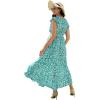 image:imageGRECERELLE 2026 Womens Spring Summer Boho Floral Print VNeck Faux Wrap Maxi Dress for Wedding Guest Graduation Party22 Fp Cherryblossomgreen