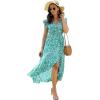 image:imageGRECERELLE 2026 Womens Spring Summer Boho Floral Print VNeck Faux Wrap Maxi Dress for Wedding Guest Graduation Party22 Fp Cherryblossomgreen