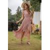 image:imageGRECERELLE 2026 Womens Spring Summer Boho Floral Print VNeck Faux Wrap Maxi Dress for Wedding Guest Graduation Party23 Fp Floret Red