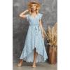 image:imageGRECERELLE 2026 Womens Spring Summer Boho Floral Print VNeck Faux Wrap Maxi Dress for Wedding Guest Graduation Party26 Fp Floret Blue