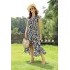 image:imageGRECERELLE 2026 Womens Spring Summer Boho Floral Print VNeck Faux Wrap Maxi Dress for Wedding Guest Graduation Party28 Fp Big Lily Black