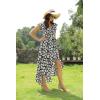 image:imageGRECERELLE 2026 Womens Spring Summer Boho Floral Print VNeck Faux Wrap Maxi Dress for Wedding Guest Graduation Party28 Fp Big Lily Black