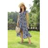 image:imageGRECERELLE 2026 Womens Spring Summer Boho Floral Print VNeck Faux Wrap Maxi Dress for Wedding Guest Graduation Party29 Fp Big Lily Navy