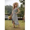 image:imageGRECERELLE 2026 Womens Spring Summer Boho Floral Print VNeck Faux Wrap Maxi Dress for Wedding Guest Graduation PartyFloret Black