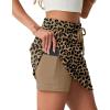 image:imageGRECERELLE 2026 Active Skirts for Women with Builtin Shorts and Pockets for Golf Tennis Hiking Workout Casual SkortFpld Khaki