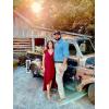 image:imageGRECERELLE 2026 Womens Spring Summer Boho Floral Print VNeck Faux Wrap Maxi Dress for Wedding Guest Graduation Party08 Wine Red
