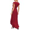 image:imageGRECERELLE 2026 Womens Spring Summer Boho Floral Print VNeck Faux Wrap Maxi Dress for Wedding Guest Graduation Party08 Wine Red