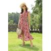 image:imageGRECERELLE 2026 Womens Spring Summer Boho Floral Print VNeck Faux Wrap Maxi Dress for Wedding Guest Graduation Party25 Fp Big Lily Red