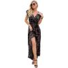 image:imageGRECERELLE 2026 Womens Spring Summer Boho Floral Print VNeck Faux Wrap Maxi Dress for Wedding Guest Graduation Party39 Fp Mantian March Red