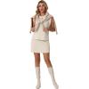 image:imageGRECERELLE 2026 Womens Summer 2 Piece Skort Set Cap Sleeve Round Neck Top amp Tennis Skirt with Pockets for Athletic amp CasualApricot White