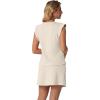 image:imageGRECERELLE 2026 Womens Summer 2 Piece Skort Set Cap Sleeve Round Neck Top amp Tennis Skirt with Pockets for Athletic amp CasualApricot White