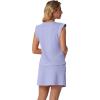 image:imageGRECERELLE 2026 Womens Summer 2 Piece Skort Set Cap Sleeve Round Neck Top amp Tennis Skirt with Pockets for Athletic amp CasualAura Indigo