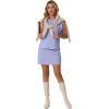 image:imageGRECERELLE 2026 Womens Summer 2 Piece Skort Set Cap Sleeve Round Neck Top amp Tennis Skirt with Pockets for Athletic amp CasualAura Indigo
