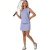 image:imageGRECERELLE 2026 Womens Summer 2 Piece Skort Set Cap Sleeve Round Neck Top amp Tennis Skirt with Pockets for Athletic amp CasualAura Indigo
