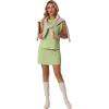 image:imageGRECERELLE 2026 Womens Summer 2 Piece Skort Set Cap Sleeve Round Neck Top amp Tennis Skirt with Pockets for Athletic amp CasualAvocado Green