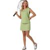 image:imageGRECERELLE 2026 Womens Summer 2 Piece Skort Set Cap Sleeve Round Neck Top amp Tennis Skirt with Pockets for Athletic amp CasualAvocado Green