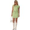 image:imageGRECERELLE 2026 Womens Summer 2 Piece Skort Set Cap Sleeve Round Neck Top amp Tennis Skirt with Pockets for Athletic amp CasualAvocado Green