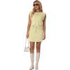 image:imageGRECERELLE 2026 Womens Summer 2 Piece Skort Set Cap Sleeve Round Neck Top amp Tennis Skirt with Pockets for Athletic amp CasualButter Yellow