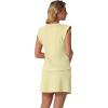 image:imageGRECERELLE 2026 Womens Summer 2 Piece Skort Set Cap Sleeve Round Neck Top amp Tennis Skirt with Pockets for Athletic amp CasualButter Yellow